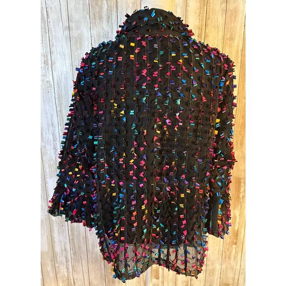 Draper's & Damon's Fashion Jacket Ribbon Details Black Shell Size Medium - Picture 6 of 9